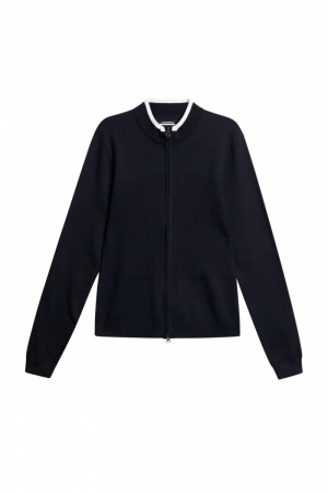 ANNA KNITTED ZIP NAVY